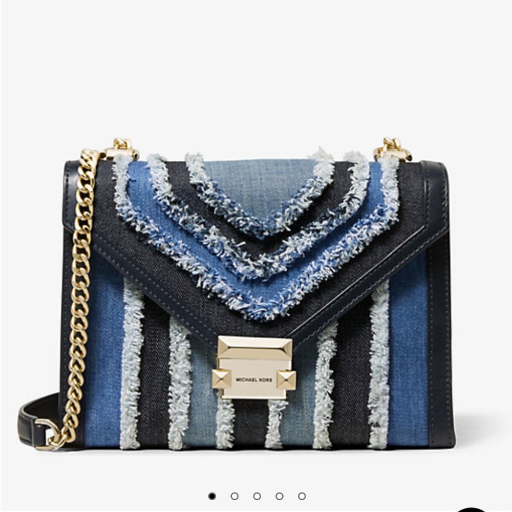 Michael Kors ๐Elegant Blue and White Denim Women's Bag - Picture 3 of 13